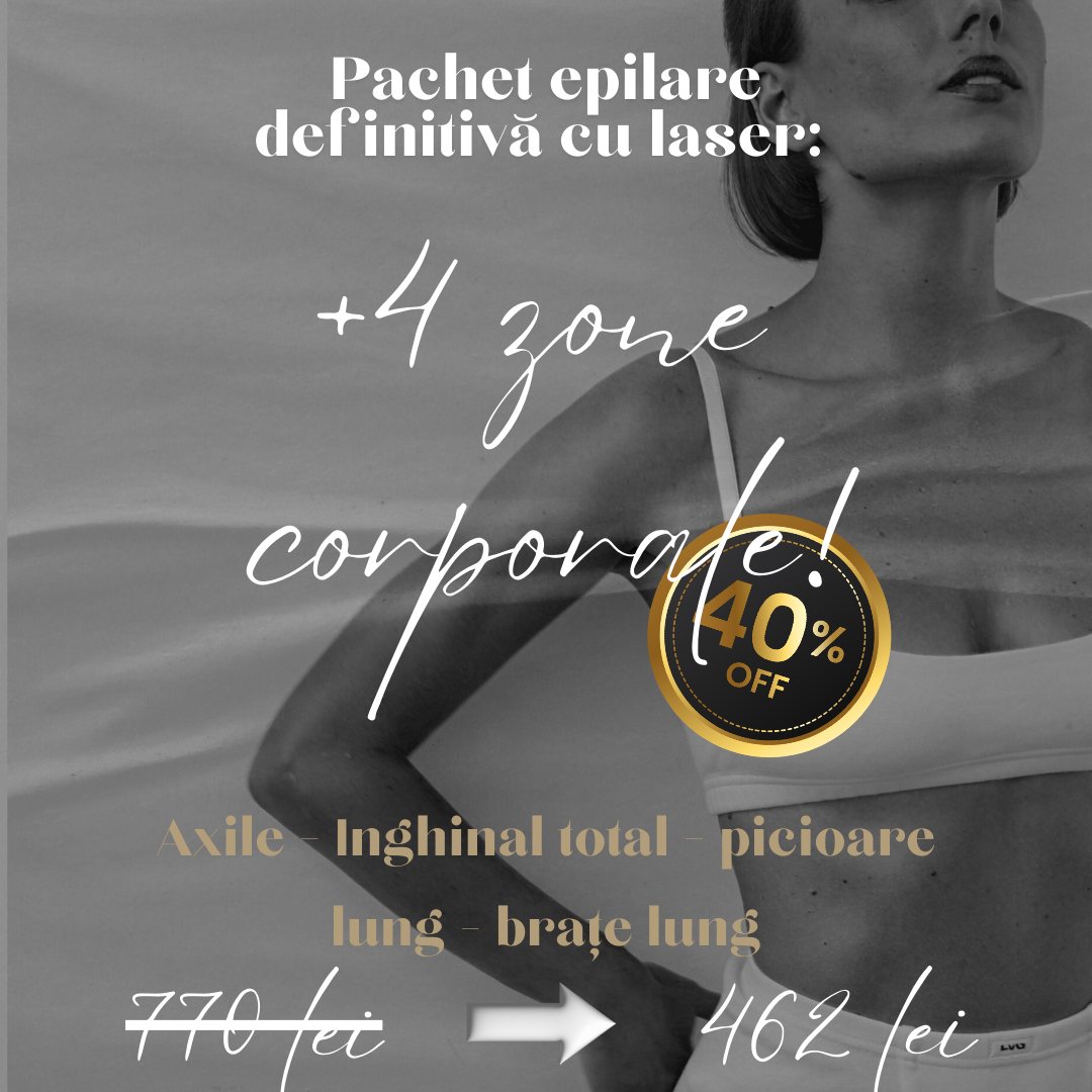 Pachet Epilare Definitivă Laser - Axile + Inghinal Total + Picioare Lung + Brațe Lung